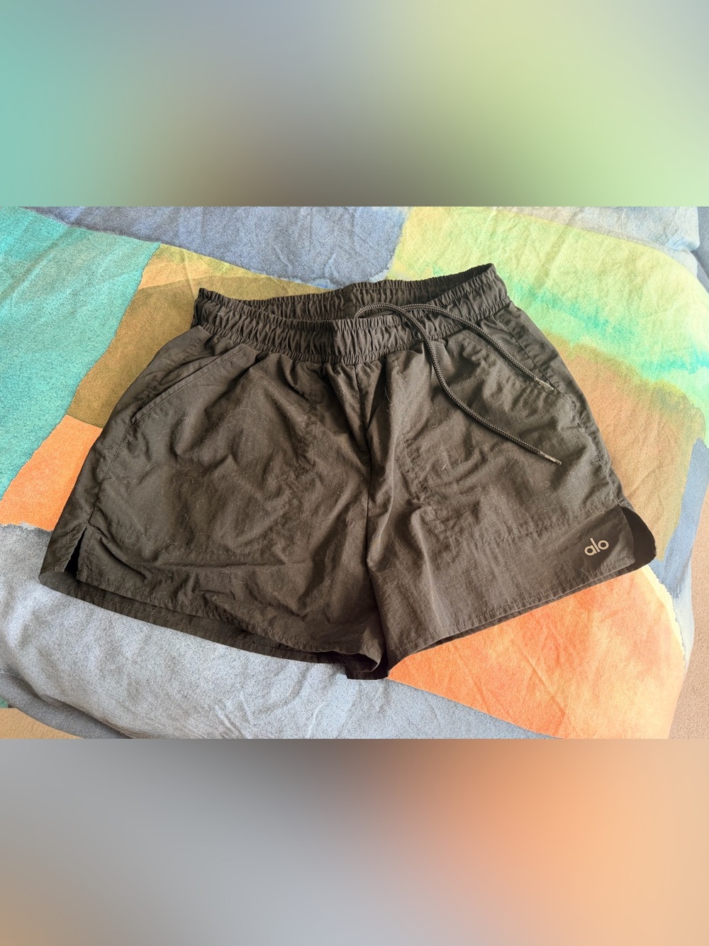 Women’s Black Elastic Waist Drawstring Shorts